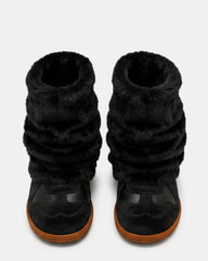 MAVIS FAUX FUR BLACK SUEDE